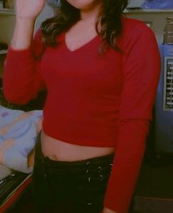 Maroon Crop Top