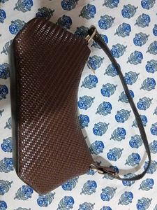 Brown Woven Shoulder Bag