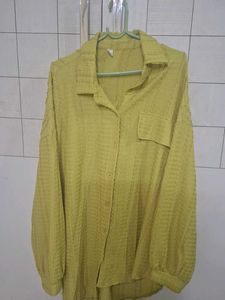 Olive Green Button-Down Top strachable