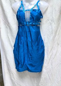 I. Blue Mini Bodycon Dress