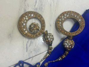 Royal Blue Sari Blouse w/ Gold Detail