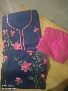 Women Unstitched Cotton Suit With Dupatta
