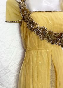 Golden Beautiful Zariwork Gown