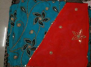 Embroidered Sari Fabric