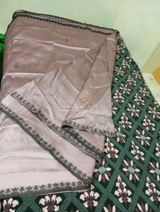 🥳mauve Pink Color Embroidery Saree🥳