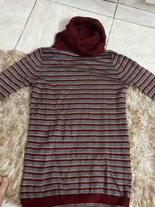 Striped Turtleneck Dress
