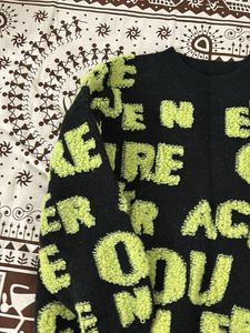 Statement Letter Graphic Knit Sweater