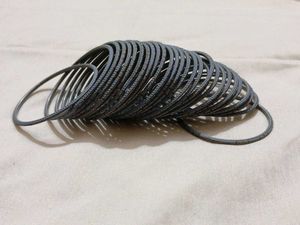 Metal Bangle Set - Grey