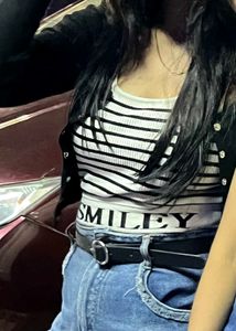 Cute White And Black Tank Top