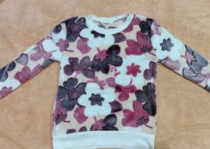 Floral Print Fuzzy Top