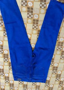 Blue Straight Leg Jeans Men And Women&#39;s