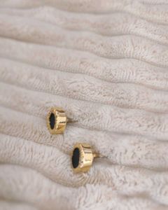 Uncut Stone Stud Earings