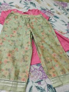 three fourth kurty  + plazo pant