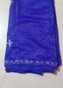 Shimmery Blue Saree With Blouse