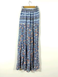 Pastel Blue Floral Printed Skirt (Women)