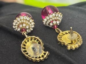 Elegant Pink Jhumka Earrings