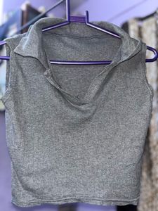 Gray Sleeveless Top
