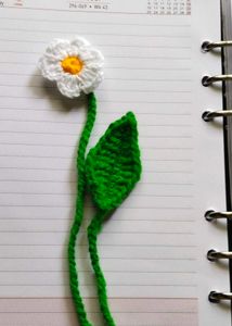 Handmade Crochet Daisy Bookmark