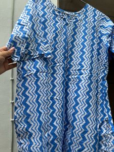 Blue &amp; White Zigzag Tunic