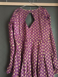 Purple &amp; Gold Anarkali Dress
