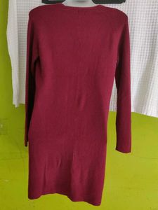 Burgundy Knit Sweater Dress