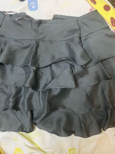 Grey Ruffle Skirt