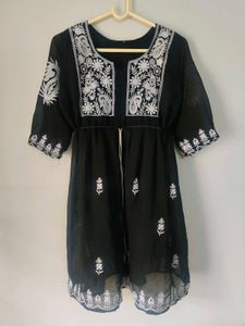 Black Embroidered Kurta