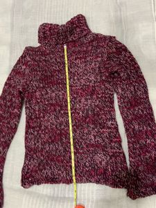 Imported Pink Knit Turtleneck Sweater
