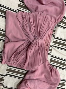 Chic Pink Pleated Top