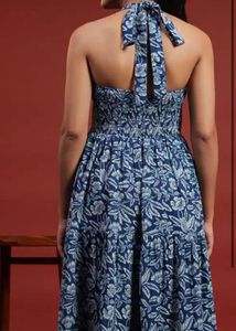 Blue Floral Halter Sundress
