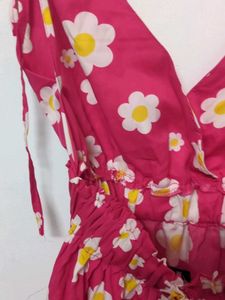 Pink Floral Mini Dress