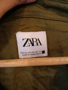 Zara Oversized Olive Green Shirt