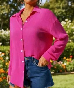 New Magenta Button-Down Shirt all sizes