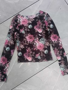 Floral Mesh Top