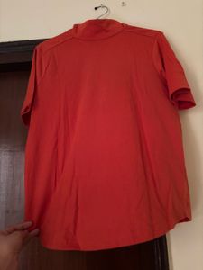 Orange Solid Pure Cotton Top