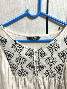 Max White Peplum Top