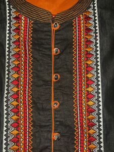 Embroidered Sleeveless Cotton Jacket