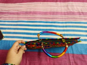 Colorful Embroidered Clutch