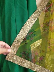 Ahalyaa Emerald Green Anarkali Kurta With Dupatta