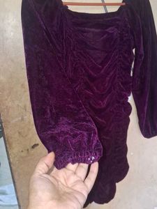 Purple Velvet Mini Dress
