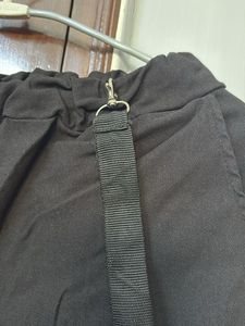 Black Cargo Pants with Straps and buckles