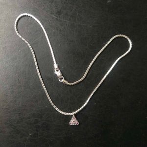 pure Silver Mix Snack Chain+Pandent 16inch