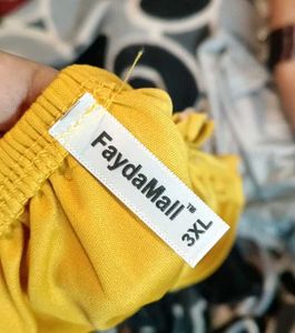 yellow satin night suit