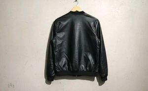 Black Leather Bomber Jacket