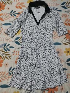 Black & White Print Mini Dress