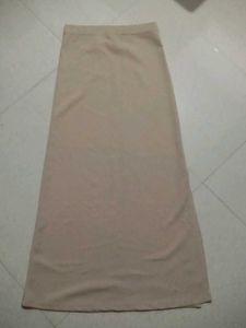 straight pencil skirt. beige. free size and streac
