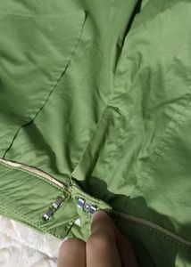 Stretchable Green Pant (Zipper And Hook) as given