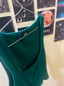 Green Ribbed Tank Top