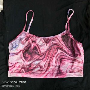 18137. Pink Marble Crop Top