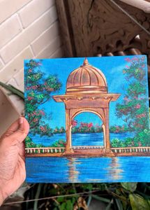 Beautiful Handmade Lakeside Udaipur Painting